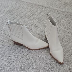 Marc Fisher White Ankle Booties